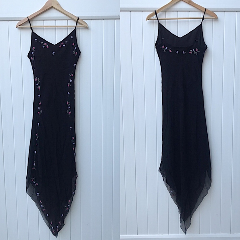 Betsey Johnson embroidered slip dress